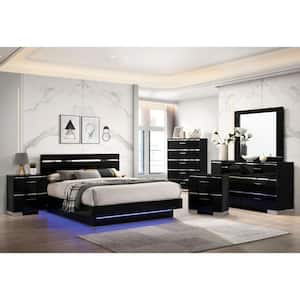 Gensley 6-Piece Black and Chrome Queen Bedroom Set