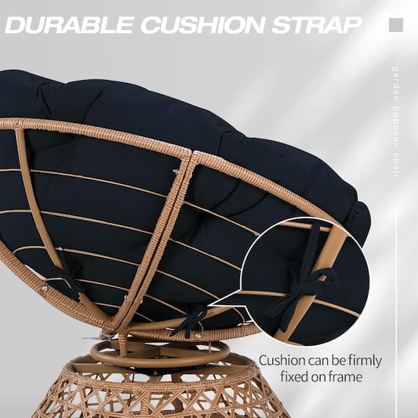 JOYSIDE 52. in. W x 4 in. H Outdoor Lounge Papasan Cushion