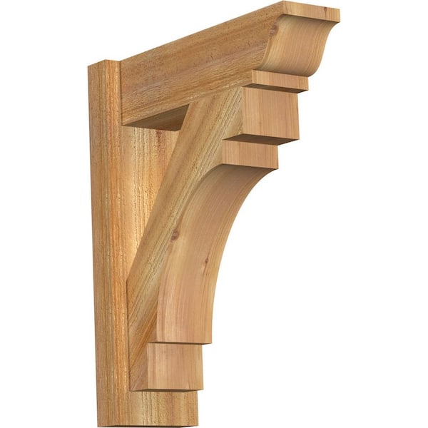Ekena Millwork 6 in. x 22 in. x 18 in. Western Red Cedar Merced Traditional Rough Sawn Outlooker