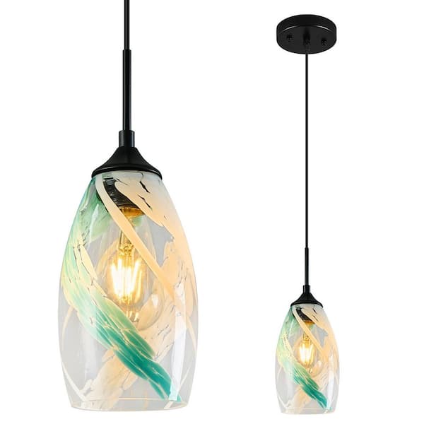 Home Lighting ‎60-Watt 1 Lights Clear Mini Pendant Light with Glass Shade for Kitchen and No Bulbs Included, 1-Pack