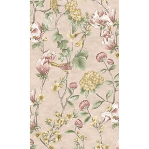 Pink Floral Trail Tropical Printed Non-Woven Paper Non Pasted Textured Wallpaper 57 Sq. Ft.