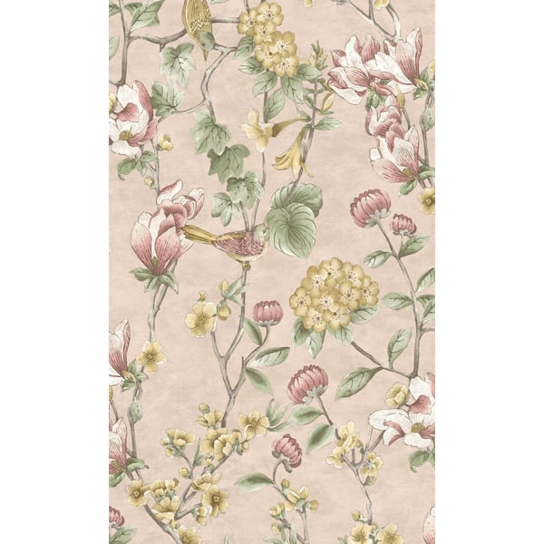 Walls Republic Pink Floral Trail Tropical Printed Non-Woven Paper Non Pasted Textured Wallpaper 57 Sq. Ft.