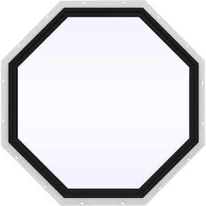 48 in. x 48 in. V-4500 Series Bronze FiniShield Vinyl Fixed Octagon Geometric Window w/ Low-E 366 Glass