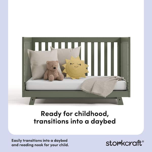 Storkcraft Beckett Olive 3-in-1 Convertible Crib 04610-60A - The