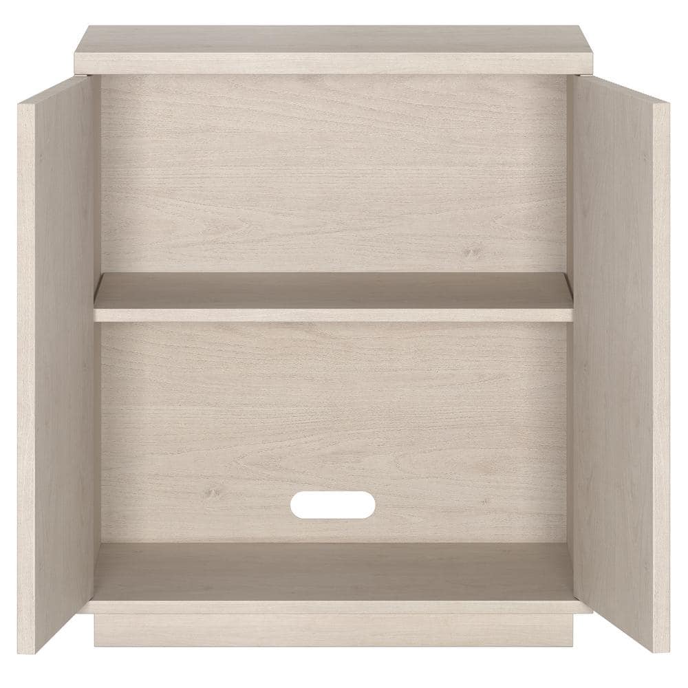 Alder White 28" Modern Ridged Accent Cabinet