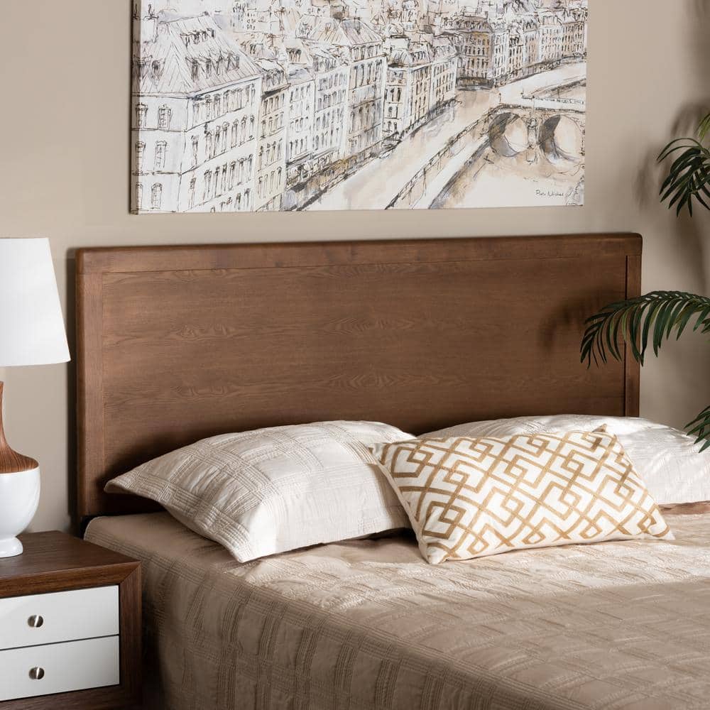 Ash Walnut Finished Wood Full Size Headboard