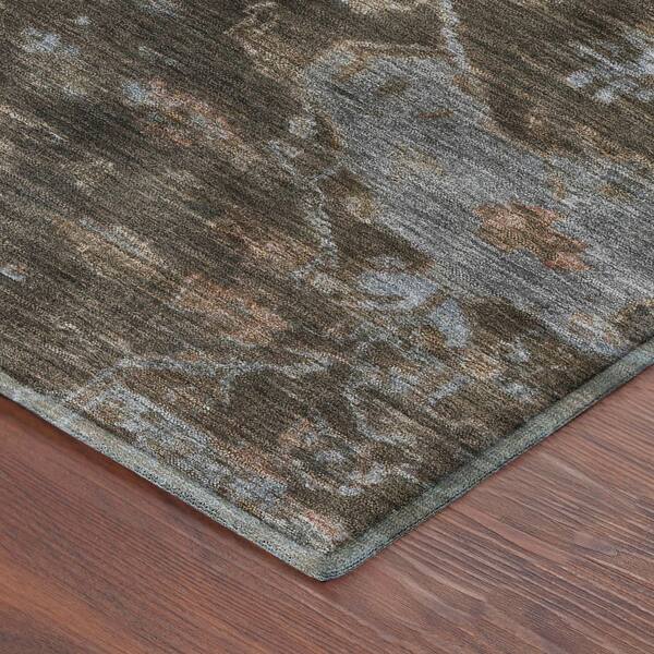 Mayfield Premium Machine Washable Abstract AMF2322 Chocolate 10 ft. x 14 ft. Area Rug