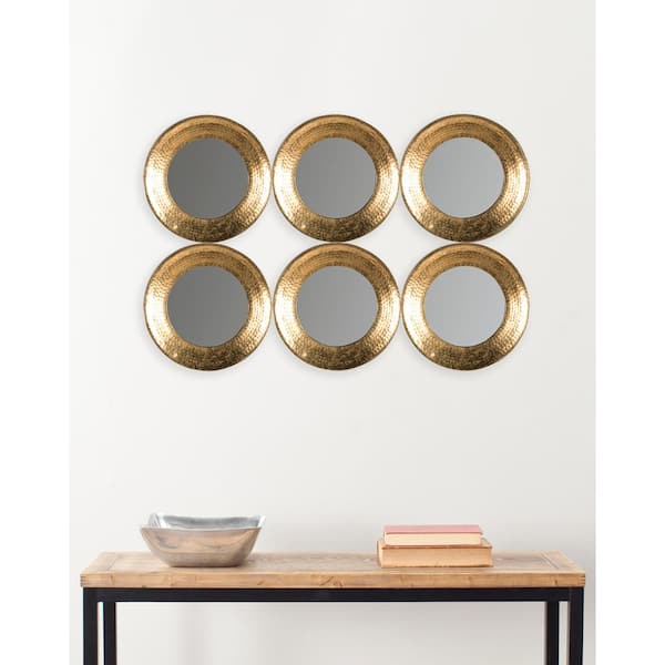 Safavieh Marcus Disc 35.25 in. x 23.5 in. Round Framed Mirror