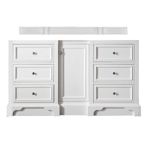 James Martin Vanities De Soto 61.3 in. x 23.5 in. D x 35 in. H Single Bath Vanity Cabinet without Top in Bright White