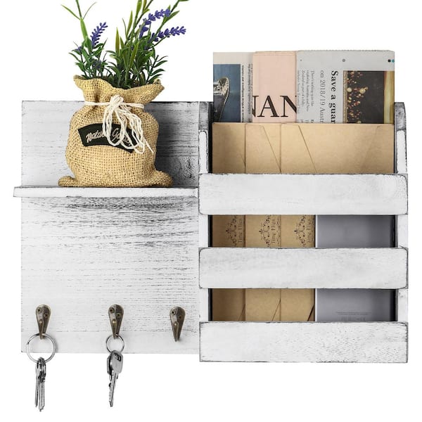 Oumilen Weathered Green Mail and Key Holder for Wall with 6-Key
