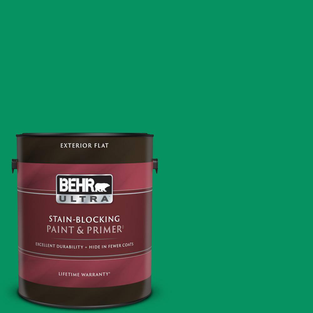 BEHR ULTRA 1 gal. 470B6 Emerald Lake Flat Exterior Paint