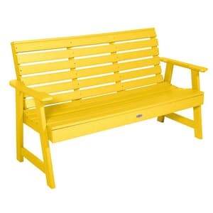 Riverside 5 ft. 2-Person Sunbeam Yellow Recycled Plastic Garden Bench