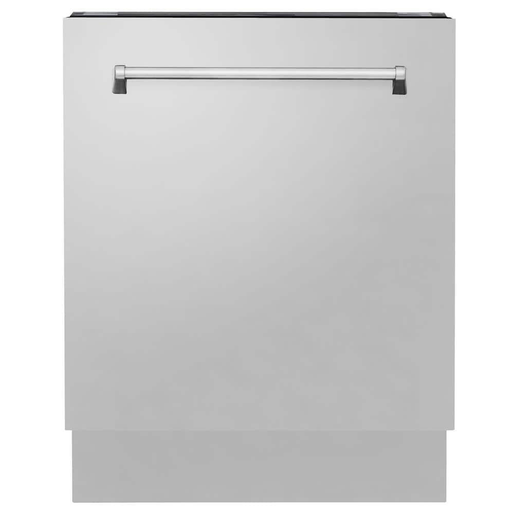 ZLINE Kitchen and Bath Tallac Series 24 in. Top Control 8-Cycle Tall Tub Dishwasher with 3rd Rack in Stainless Steel, Brushed 430 Stainless Steel