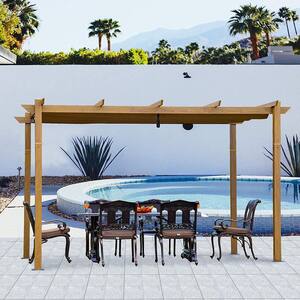 13 ft. W x 10 ft. D Aluminum Pergola with Weather-Resistant Retractable Canopy