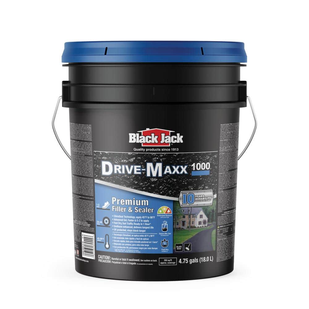Black Jack 4.75 Gal. DriveMaxx 1000 Matte Black WaterBased Rubberized Asphalt Driveway Sealer