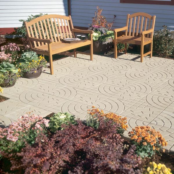 Bella Cobble 16 in. x 16 in. x 1.75 in. Buff Concrete Step Stone