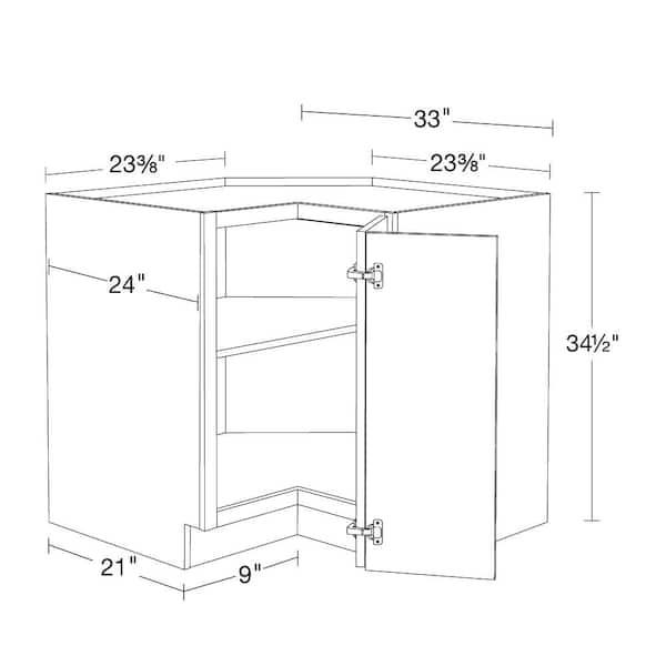 Contractor Express Cabinets Arlington Vesper White Plywood Shaker Stock  Assembled Corner Kitchen Cabinet Soft Close 36 in W x 21 in D x 34.5 in H  EZR3621LSS-AVW - The Home Depot