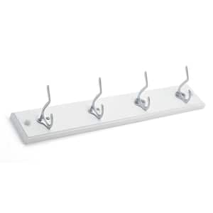 17-7/8 in. (455 mm) White and Chrome Utility Hook Rack