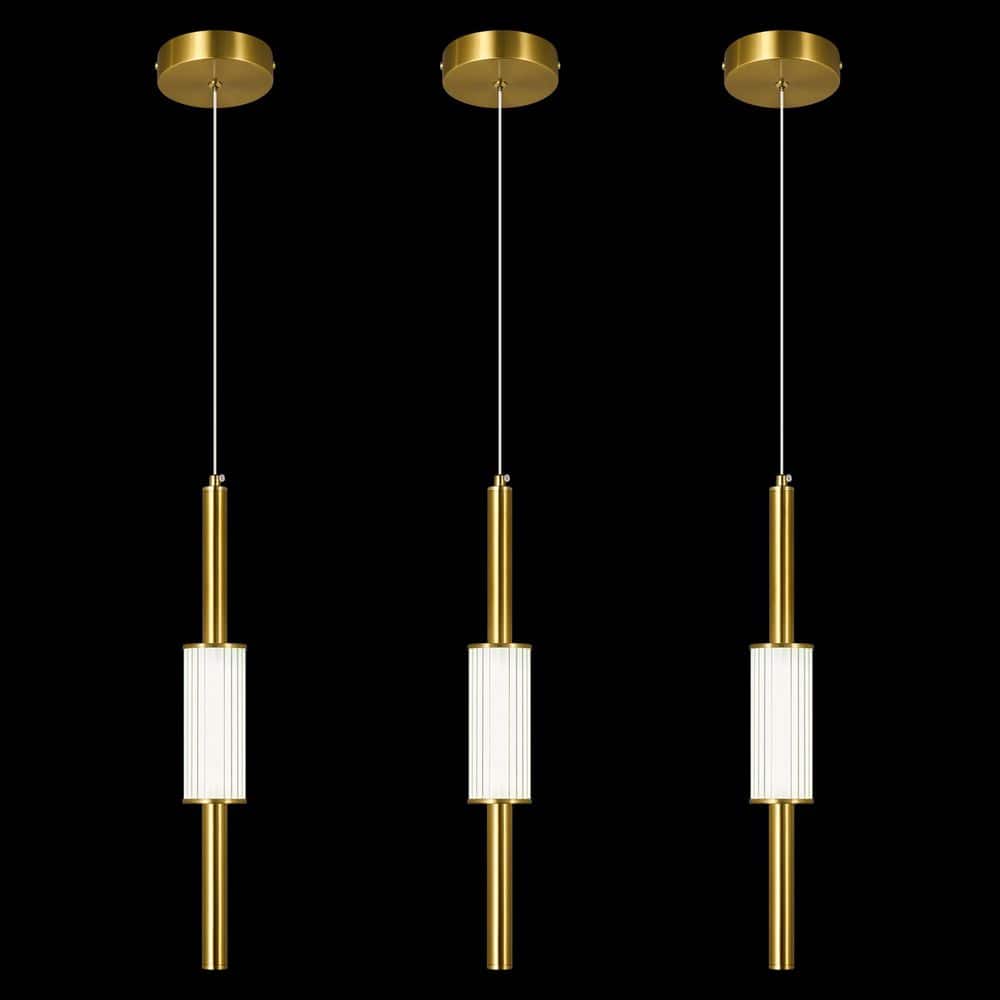 Home Light 1 Light 6 Watt Gold Integrated LED Mini Pendant Light With Acrylic Shade, 3pack price history on PriceWatchPro