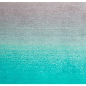 Luxe Ombre Turquoise 8 ft. x 8 ft. Square Rug