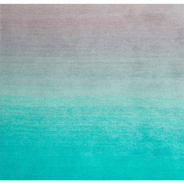 nuLOOM Luxe Ombre Turquoise 8 ft. x 8 ft. Square Rug