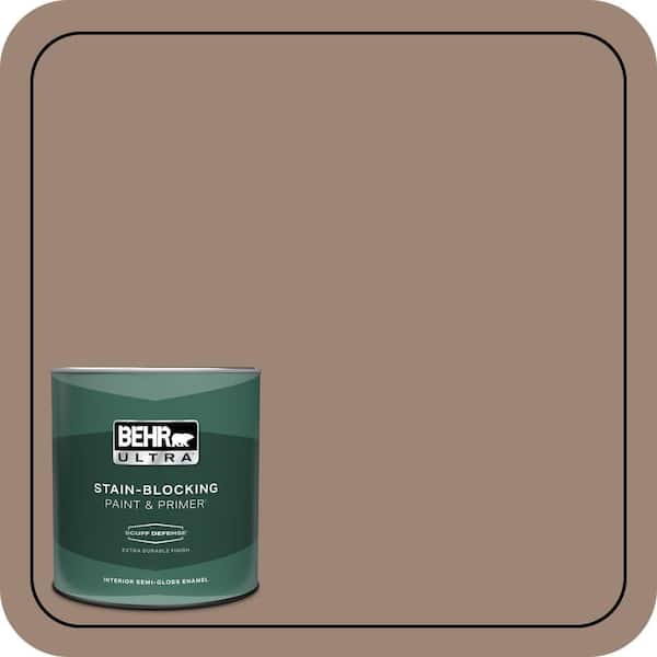 BEHR ULTRA 1 qt. #PPU5-16 Earthnut Extra Durable Semi-Gloss Enamel Interior Paint & Primer
