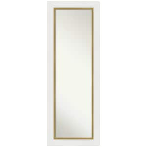 Large Rectangle Satin Gold MetallicWhite Modern Mirror (53.25 in. H x 19.25 in. W)