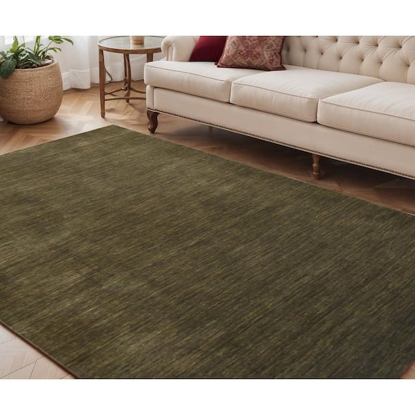 5 ft. x 8 ft. Brown Wool Hand Woven Area Rug