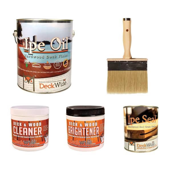 Ipe Oil Hardwood Finish 1 gal., 5 in. Stain Brush, 16 oz. Cleaner, 16 oz. Brightener and 1 qt. End Grain Seal Combo