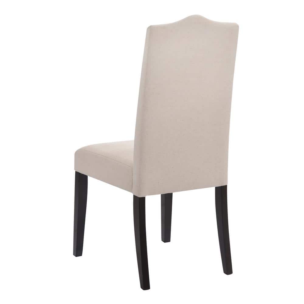 Espresso Wood Upholstered Linen Parsons Side Chair