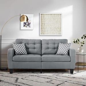 Harper & Bright Designs 88.5 in. W Square Arm 3-Seats Linen Sofa with  Removable Back, Seat Cushions and 4-Comfortable Pillows in Cream Beige  WYT112AAA - The Home Depot