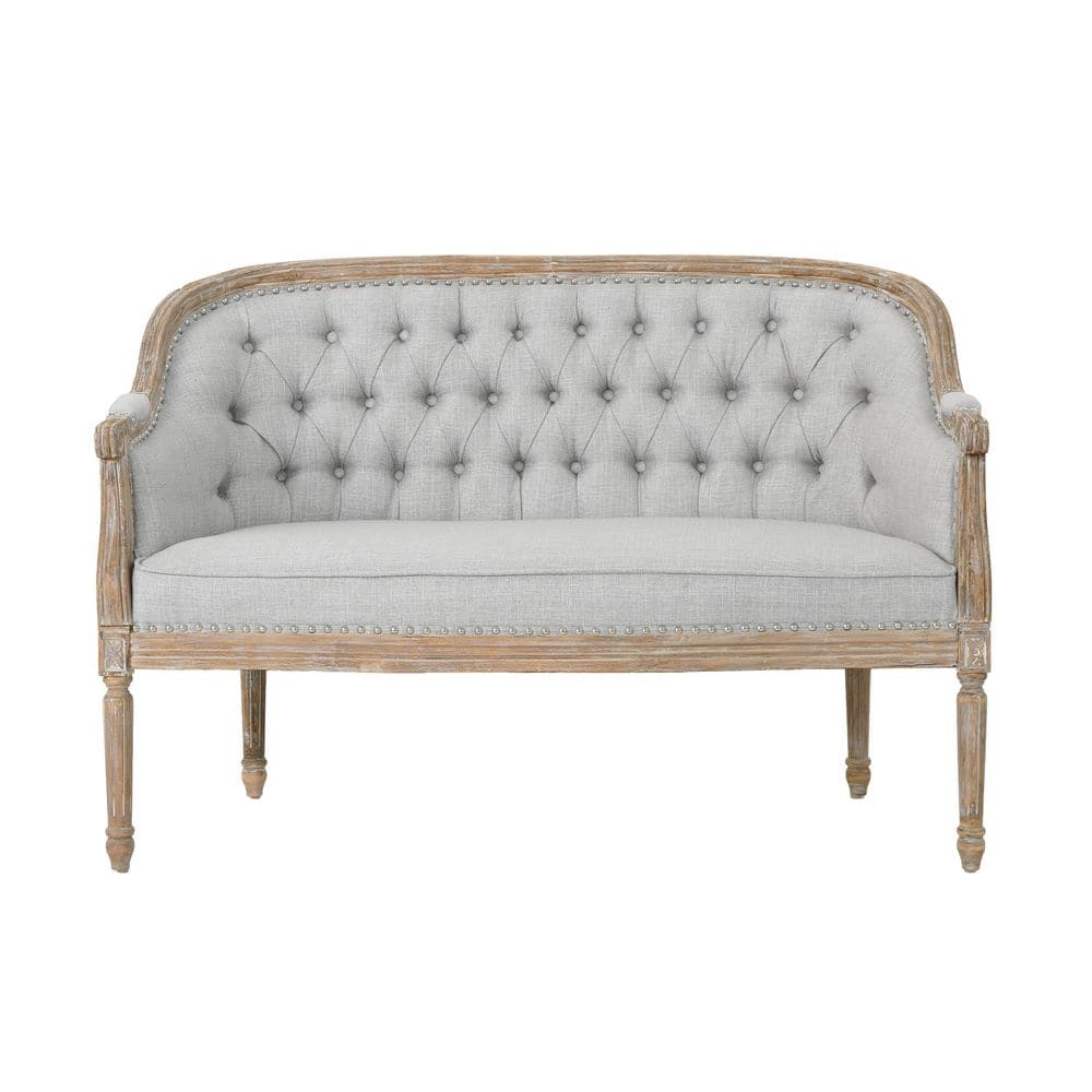 Elegant Chesterfield 49.5" Multicolor Fabric Loveseat with Nailhead Accents
