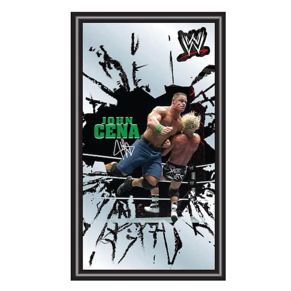 Trademark WWE John Cena 15 in. x 26 in. Black Wood Framed Mirror