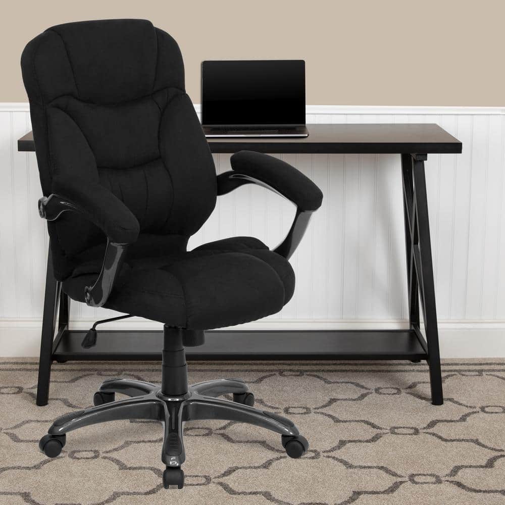Jessie Fabric High Back Ergonomic Executive Chair in Black Microfiber with Arms - Thumbnail 5