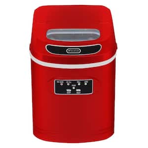 27 lb. Compact Portable Ice Maker in Metallic Red