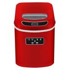 27 lb. Compact Portable Ice Maker in Metallic Red