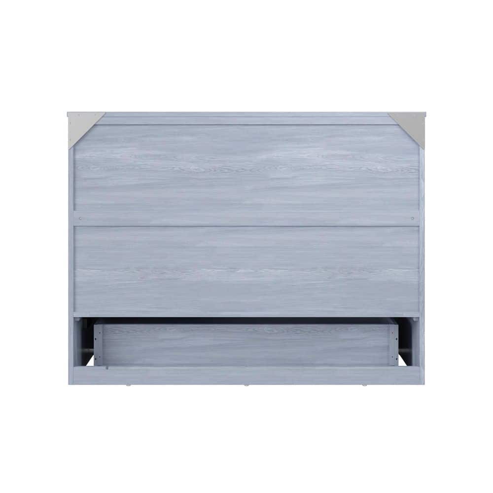 Nantucket Driftwood Full Murphy Bed Chest with Upholstered Drawer