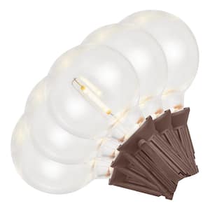 25-Count LED Warm White G40 Brown Wire Lights