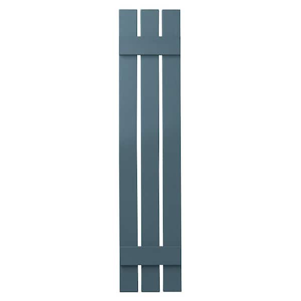 Ply Gem 12 in. x 51 in. Polypropylene 3-Board Open Board and Batten Shutters Pair in Coastal Blue