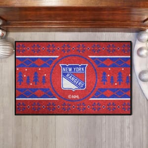 New York Rangers Holiday Sweater Red 1.5 ft. x 2.5 ft. Starter Area Rug