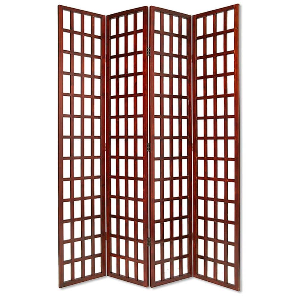 Dakota 8 ft. Brown 4-Panel Room Divider