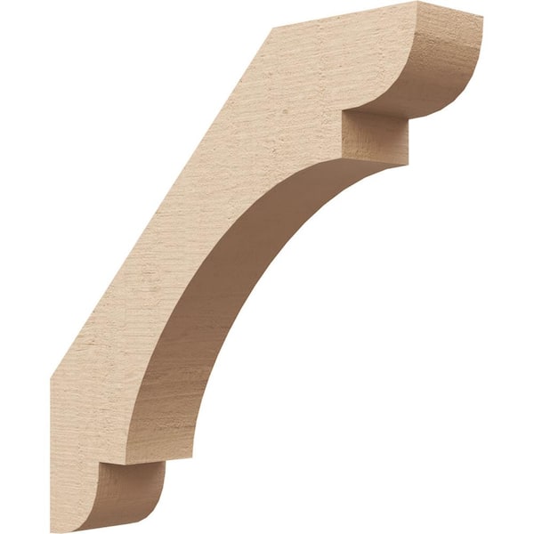 Ekena Millwork 3 in. x 16 in. x 16 in. Olympic Rough Cedar Woodgrain Timberthane Polyurethane Knee Brace, Primed