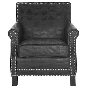 Easton Black Leather Club Arm Chair