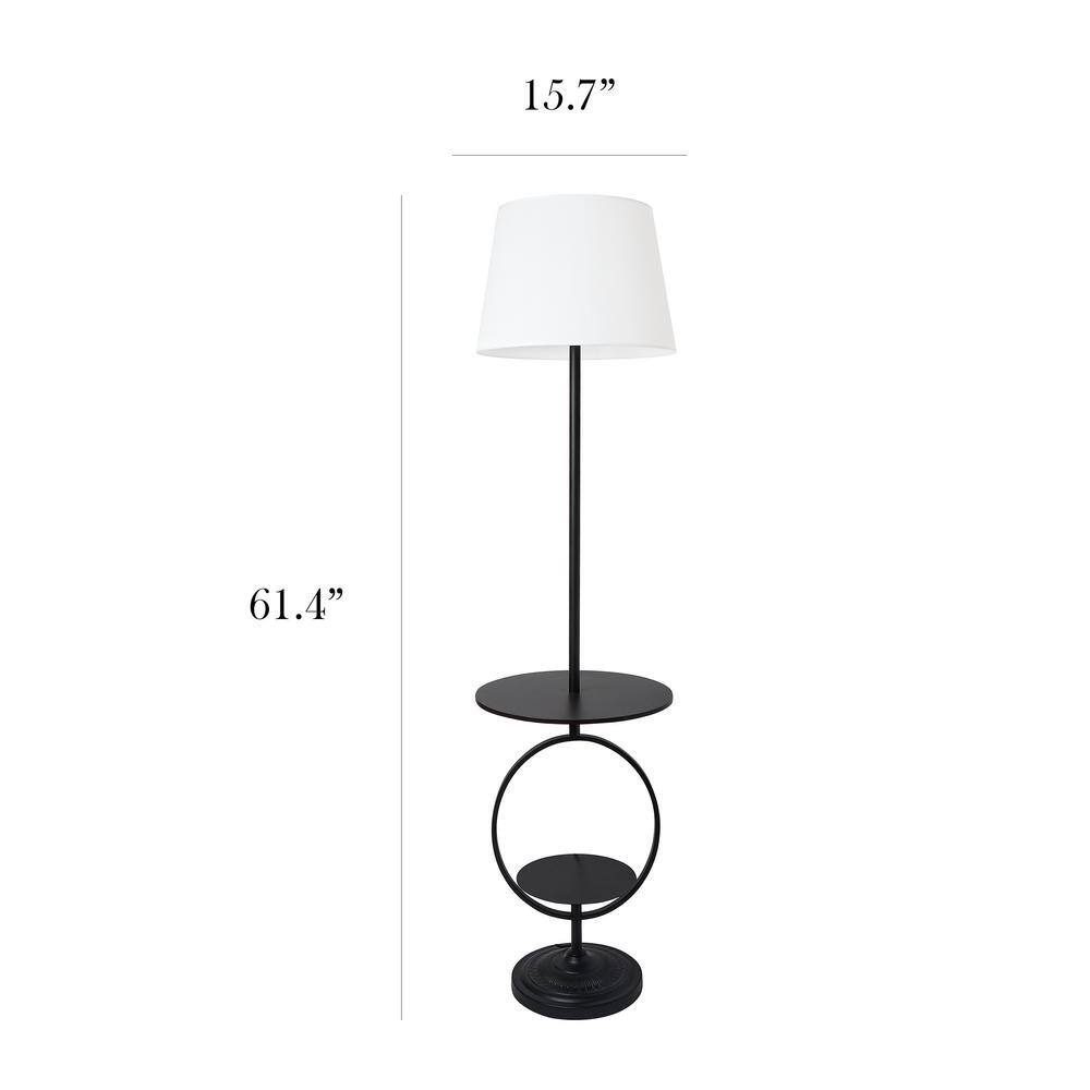 Minimalist Black Dual-Shelf Decorative Floor Lamp