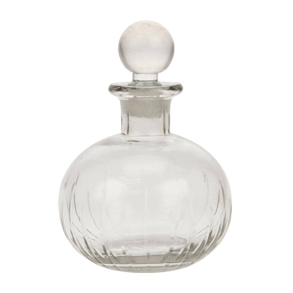 Stonebriar Collection Clear Glass Round Bottle with Stopper-SB-5848B ...