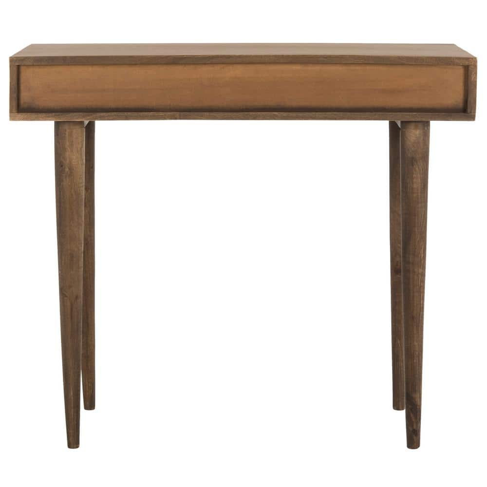 Transitional Walnut Wood Home Office Desk with Drawer