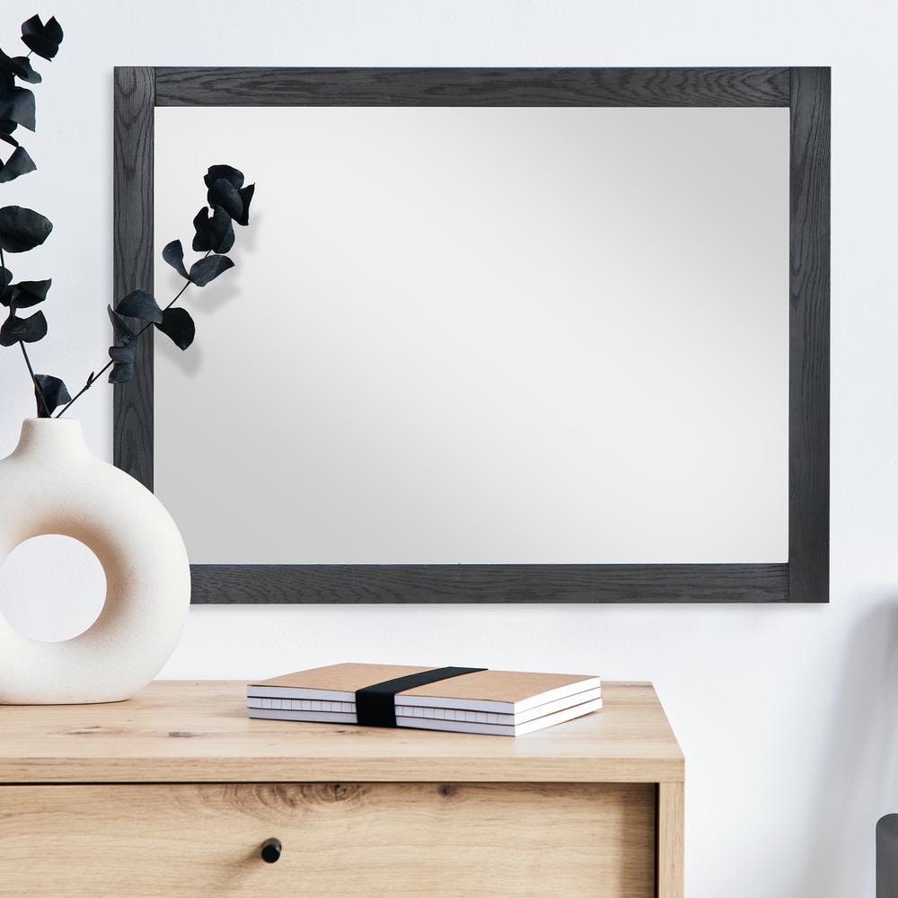 Ivy 48" Rectangular Dark Wood Bathroom Wall Mirror