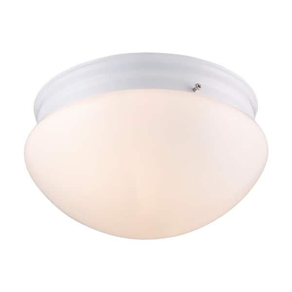Bel Air Lighting Dash 10 in. 2-Light White Flush Mount