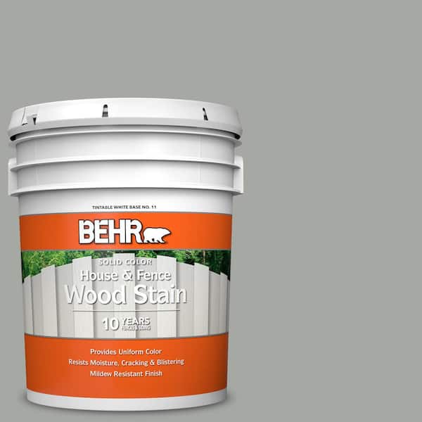 BEHR 5 gal. #SC-249 Coastal Gray Solid Color House and Fence Exterior Wood Stain