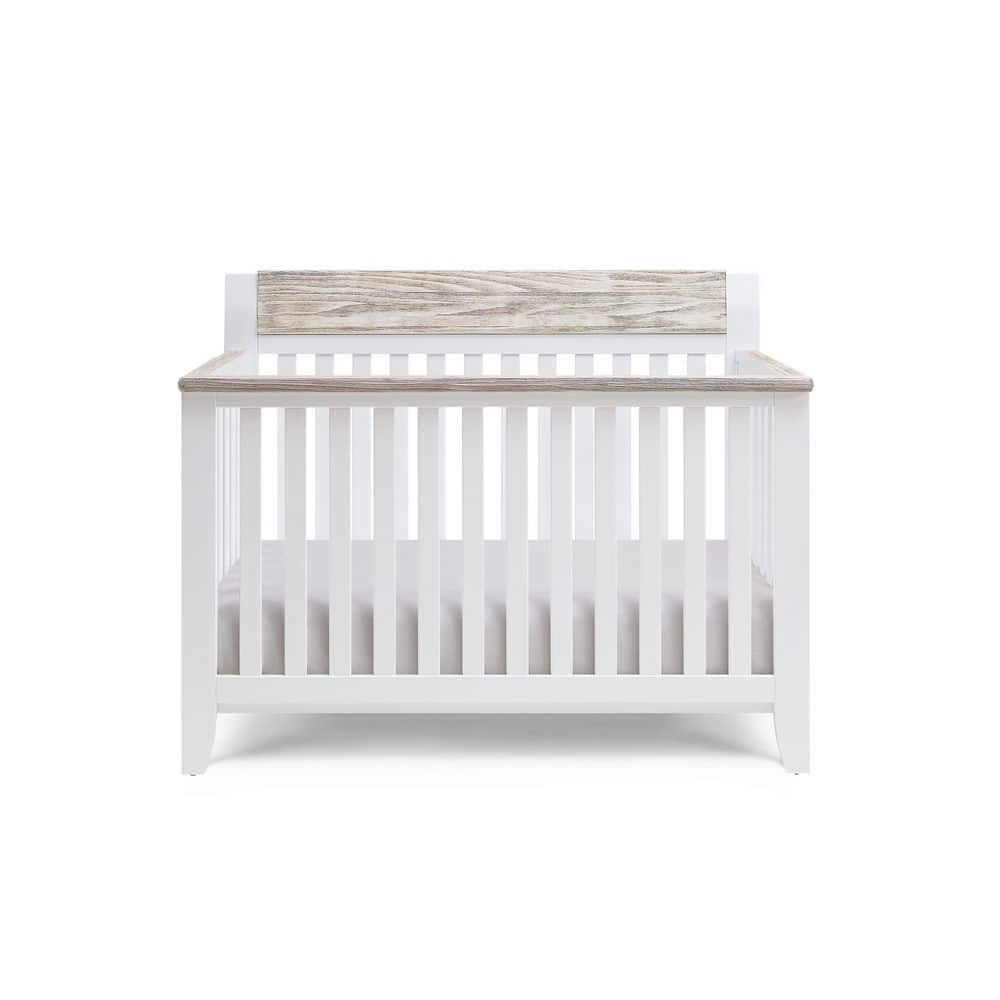White 4-in-1 Convertible Crib, converce to Full-size Bed. No Mattress